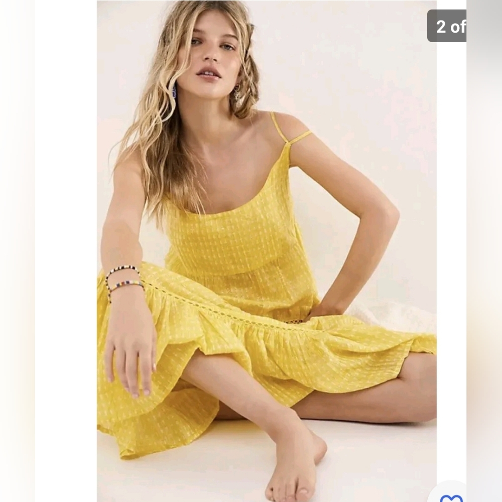 Free People Midnight Dance Print Maxi Slip Size S - Picture 2 of 5